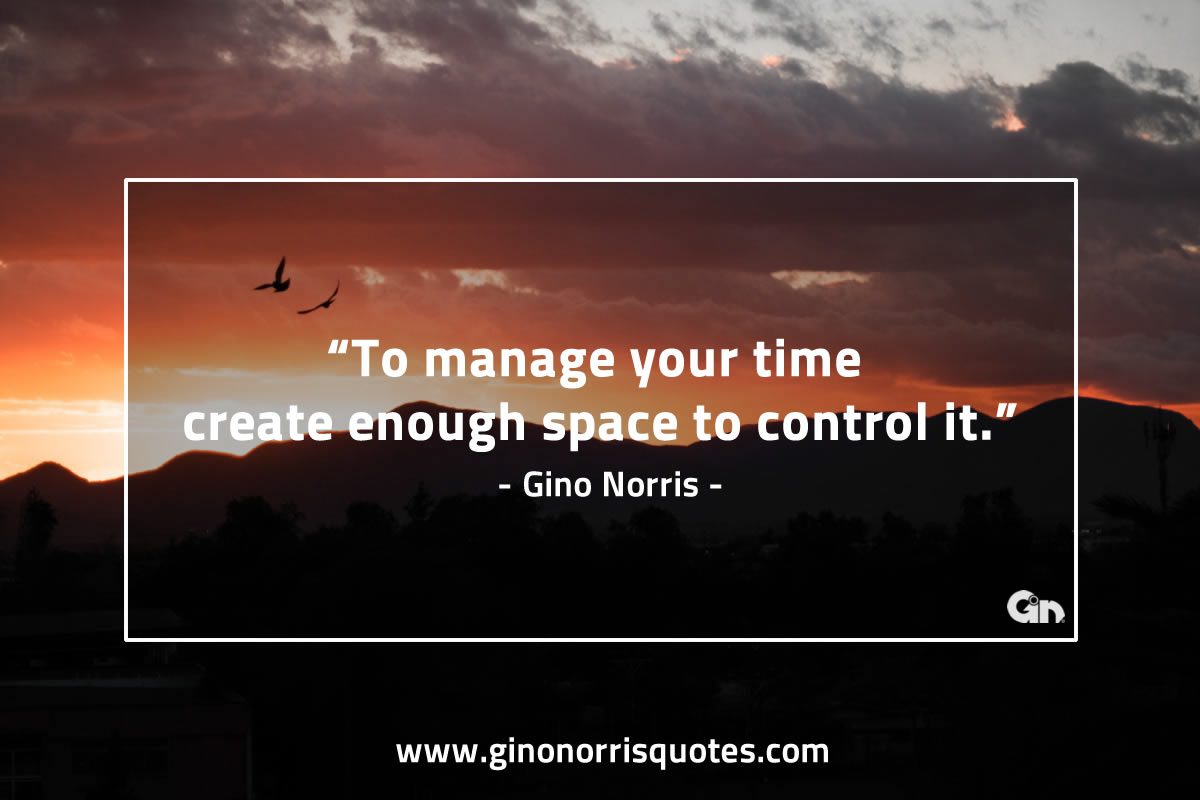 To manage your time GinoNorris 1