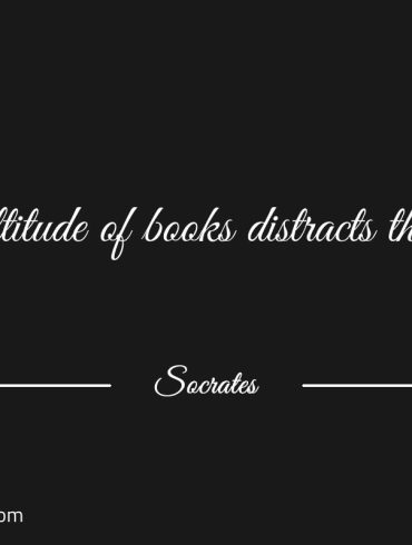A multitude of books distracts the mind Socrates