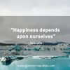 Happiness depends upon ourselves AristotleQuotes