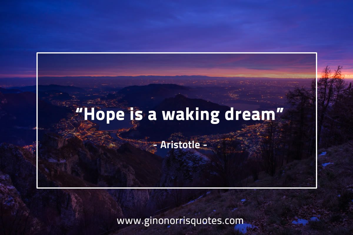 Hope is a waking dream AristotleQuotes