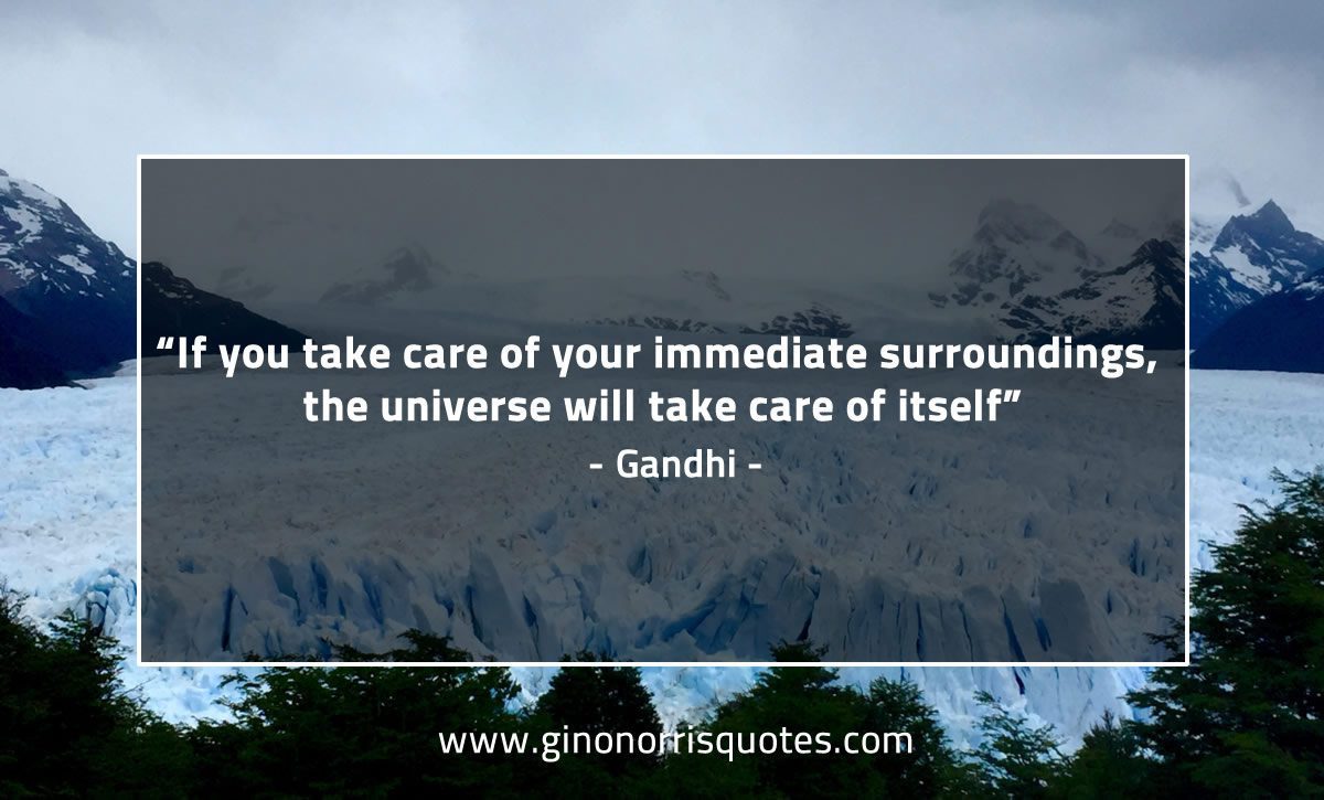If you take care of your immediate surroundings GandhiQuotes
