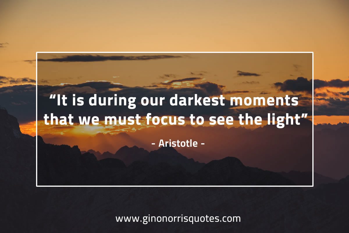 It is during our darkest moments AristotleQuotes