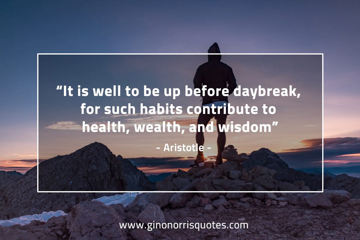It is well to be up before daybreak AristotleQuotes