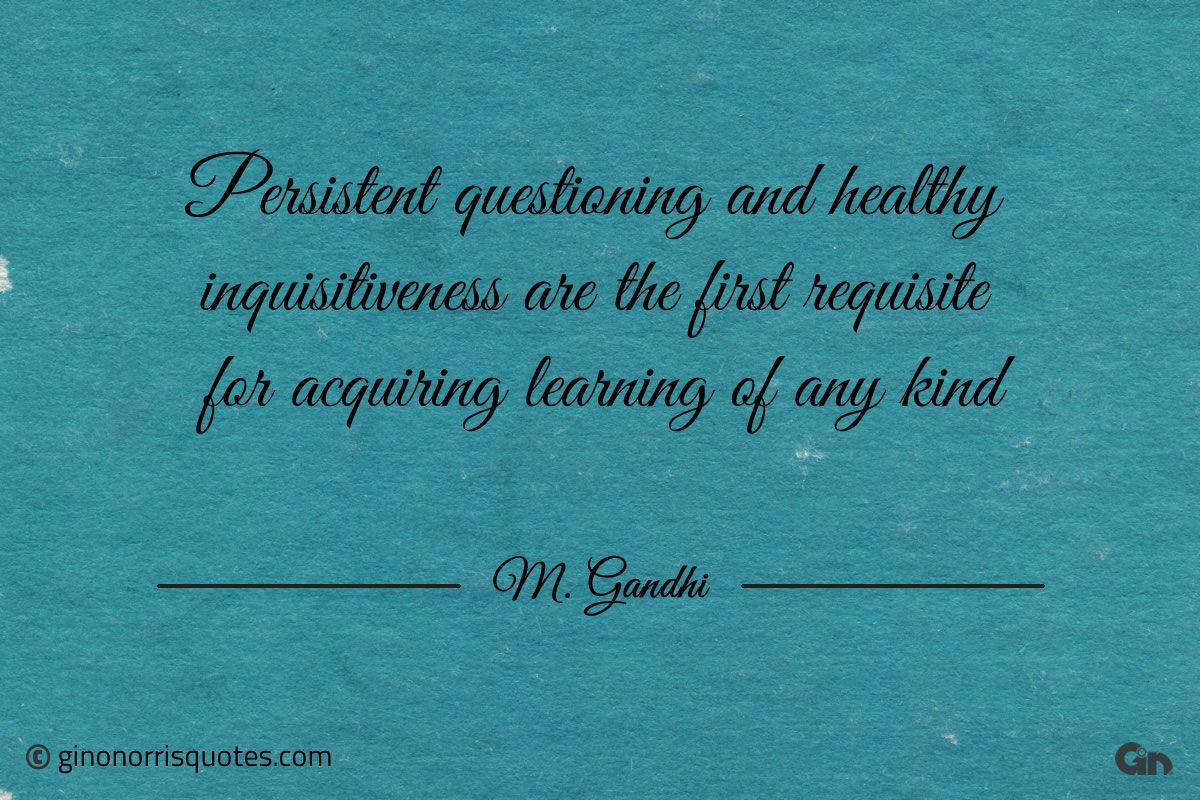 Persistent questioning and healthy Gandhi
