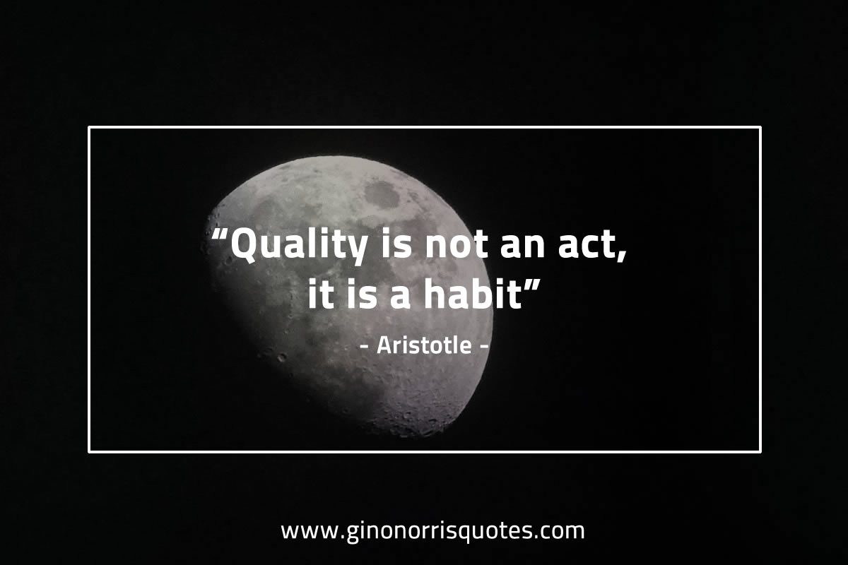 Quality is not an act AristotleQuotes