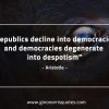 Republics decline into democracies AristotleQuotes