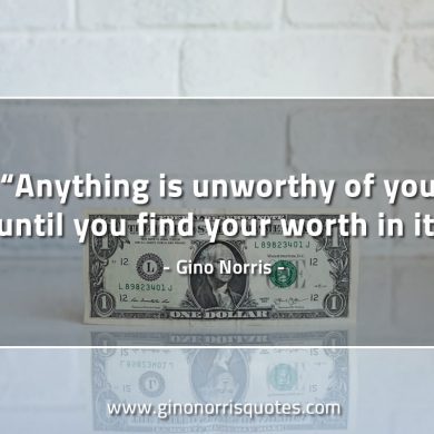 Anything is unworthy of you GinoNorrisQuotes