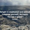 Delight in meditation and solitude BuddhaQuotes