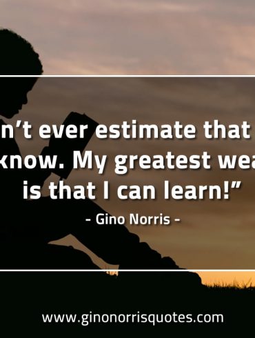 Dont ever estimate that I do not know GinoNorrisQuotes