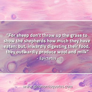 For sheep dont throw up the grass EpictetusQuotes