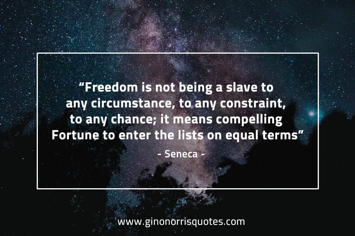 Freedom is not being a slave SenecaQuotes