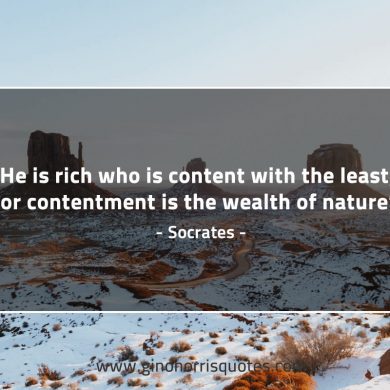 He is rich who is content with the least SocratesQuotes