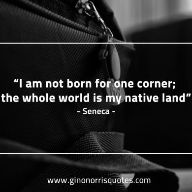 I am not born for one corner SenecaQuotes