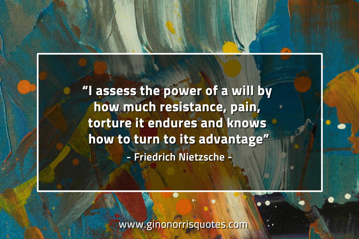 I assess the power of a will NietzscheQuotes