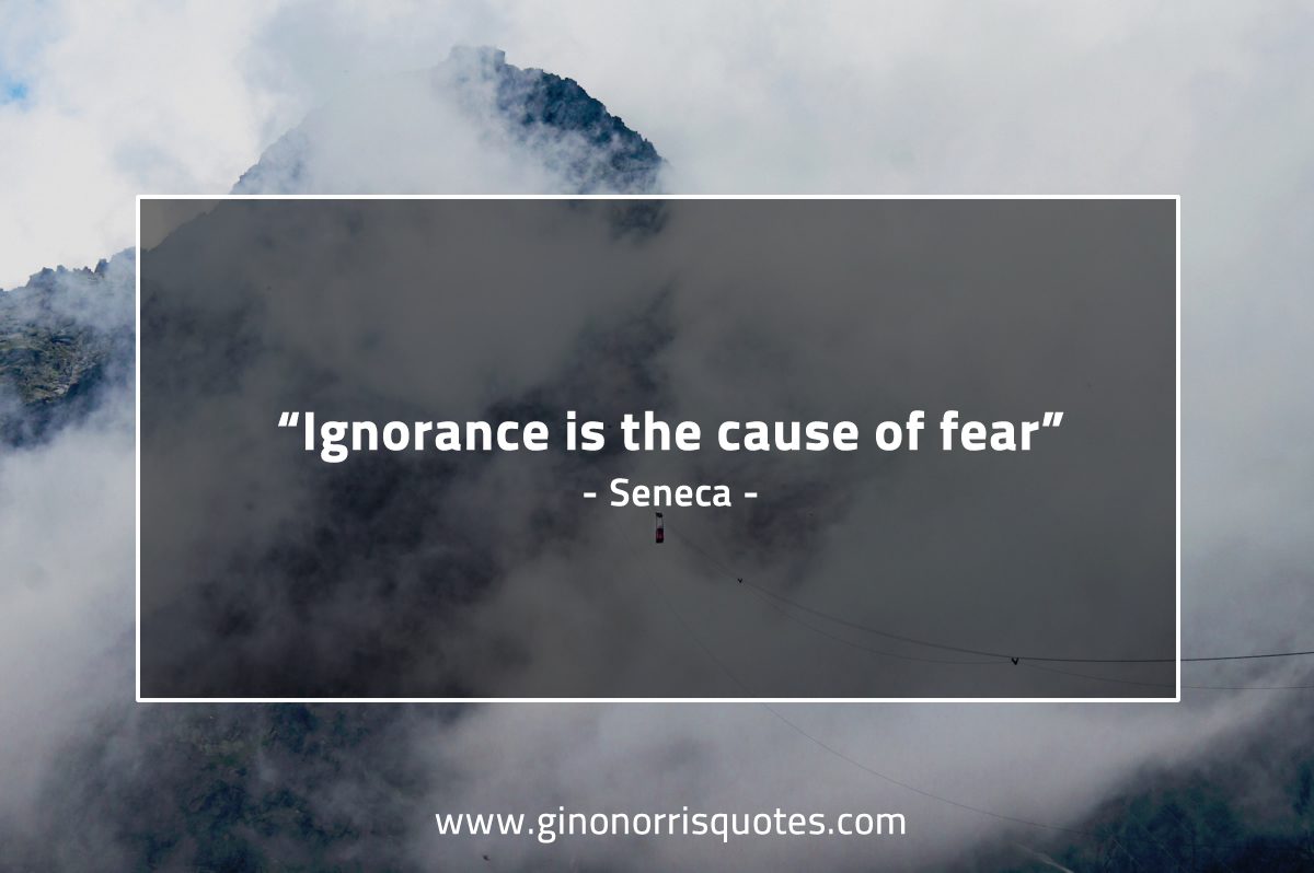 Ignorance is the cause of fear SenecaQuotes