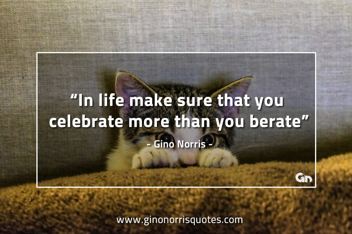 In life make sure that you celebrate more GinoNorrisQuotes