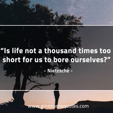 Is life not a thousand times too short NietzscheQuotes