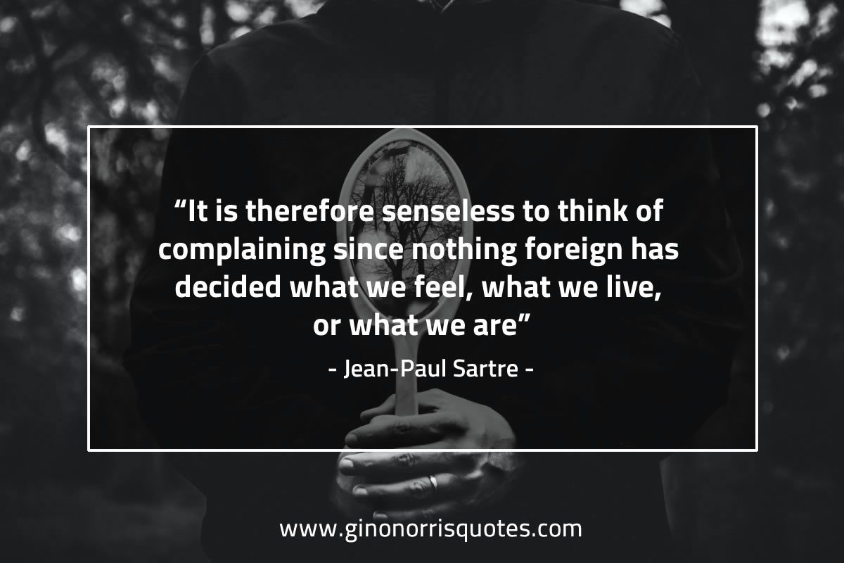 It is therefore senseless SartreQuotes