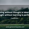 Learning without thought ConfuciusQuotes