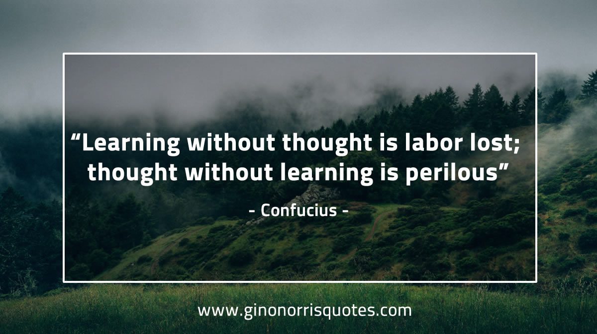 Learning without thought ConfuciusQuotes