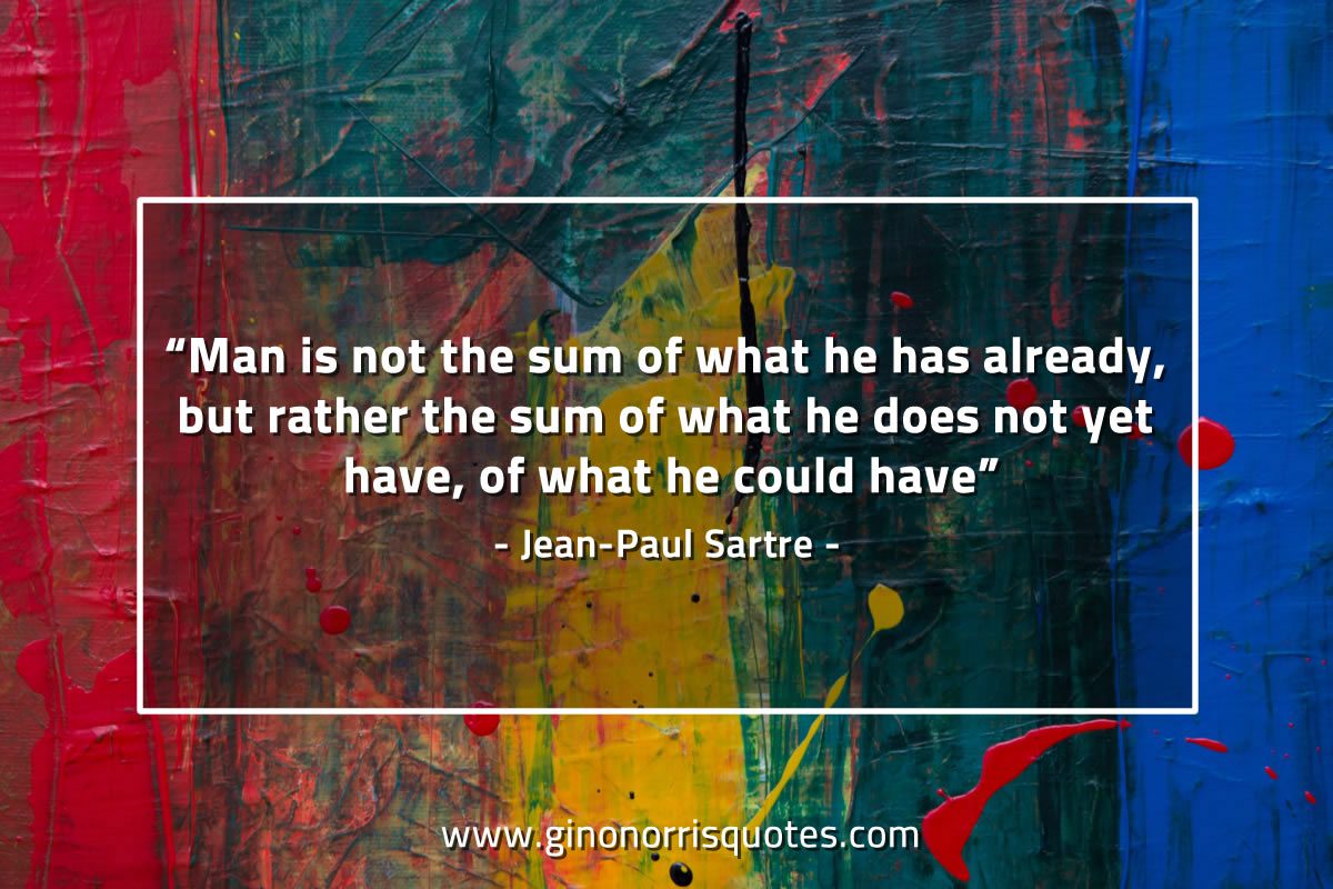 Man is not the sum of what SartreQuotes