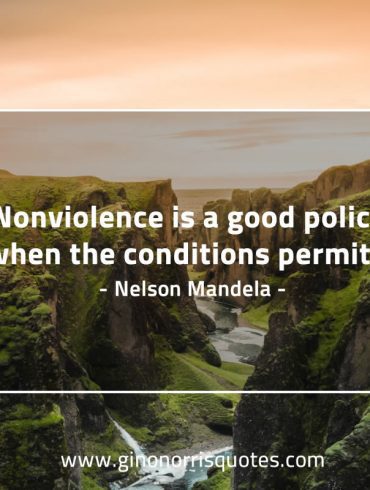 Nonviolence is a good policy when MandelaQuotes