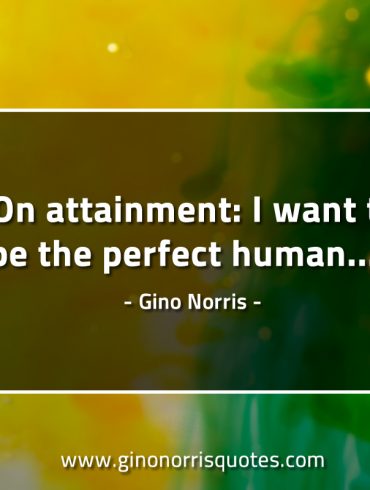 On attainment I want to be the perfect human GinoNorrisQuotes