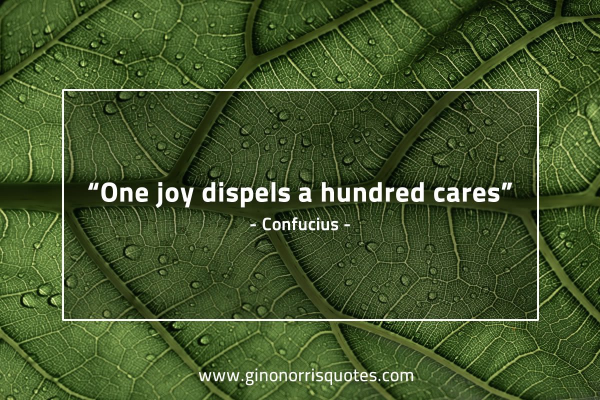 One joy dispels a hundred cares ConfuciusQuotes
