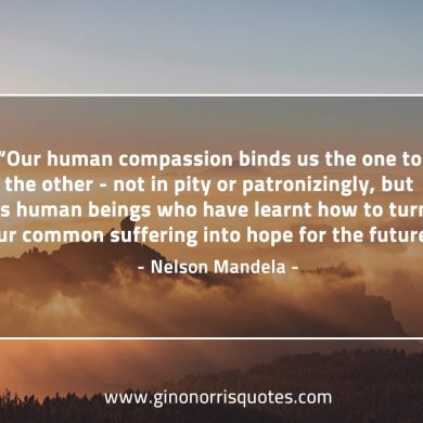 Our human compassion binds us MandelaQuotes