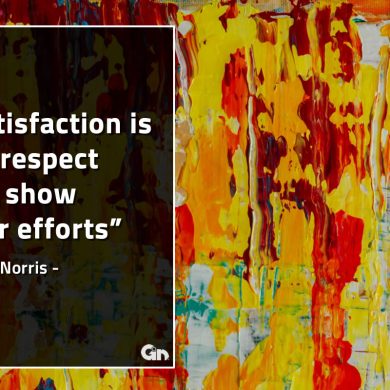 Satisfaction is the respect you show GinoNorrisQuotes