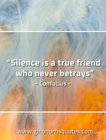 Silence is a true friend ConfuciusQuotes