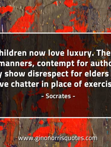 The children now love luxury SocratesQuotes