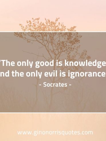 The only good is knowledge SocratesQuotes