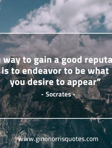 The way to gain a good reputation SocratesQuotes