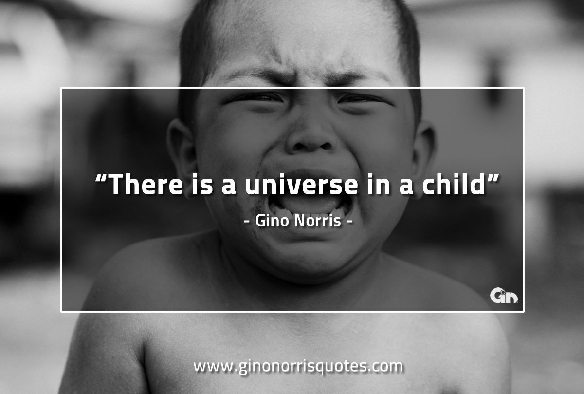 There is a  universe in a child GinoNorrisQuotes