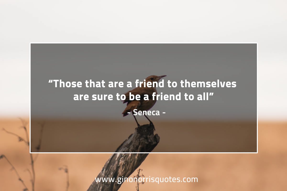 Those that are a friend to themselves SenecaQuotes
