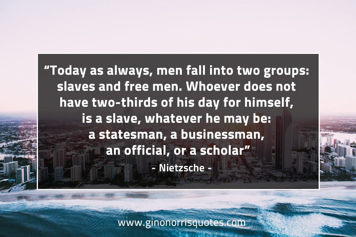 Today as always men fall into two groups NietzscheQuotes