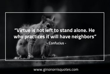Virtue is not left to stand alone ConfuciusQuotes