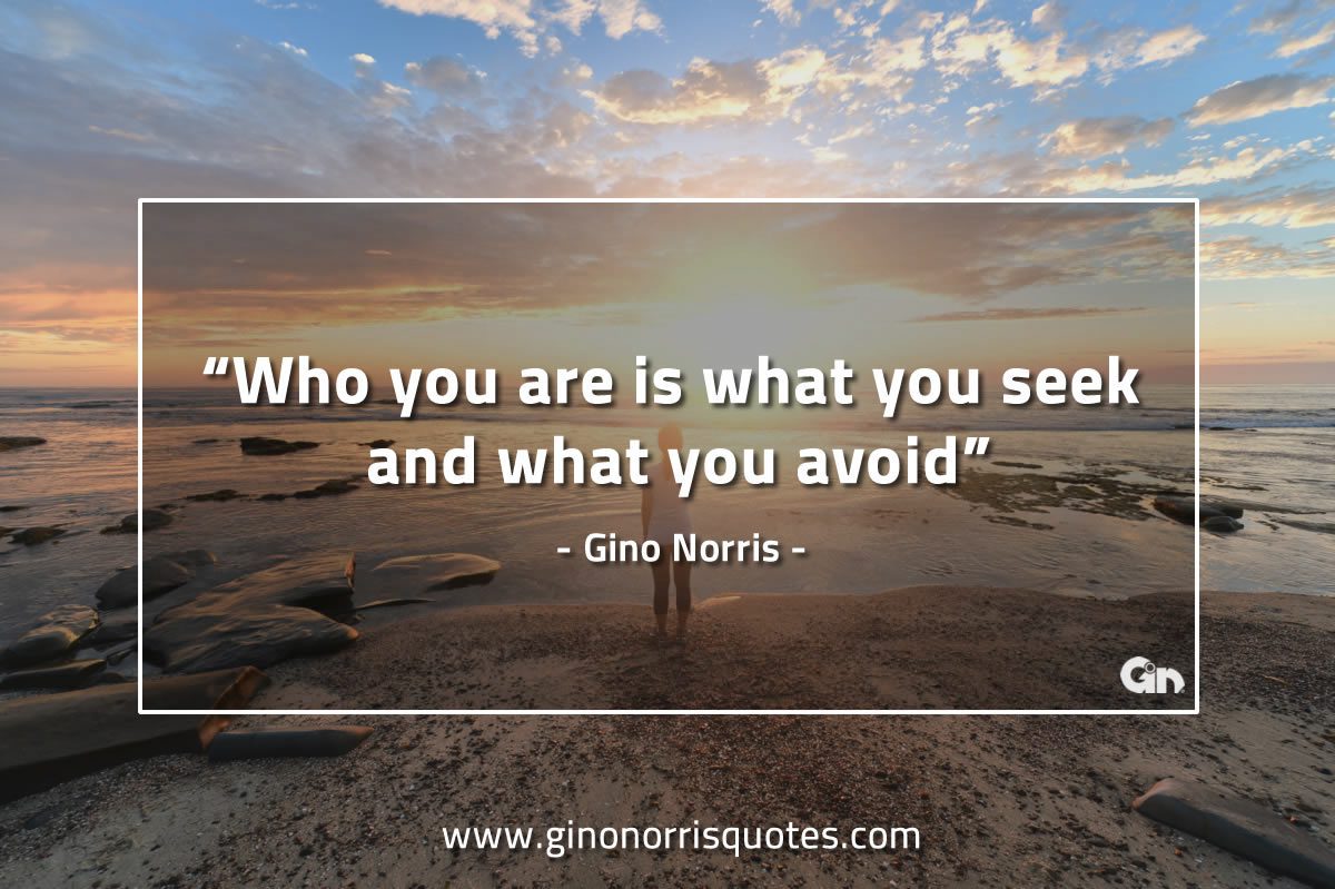 Who you are is what you seek GinoNorrisQuotes