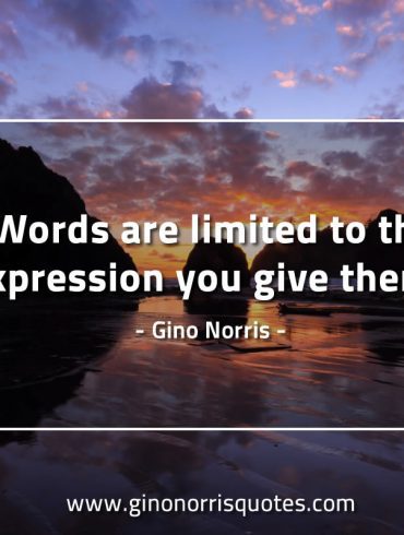 Words are limited to the expression you give them GinoNorrisQuotes