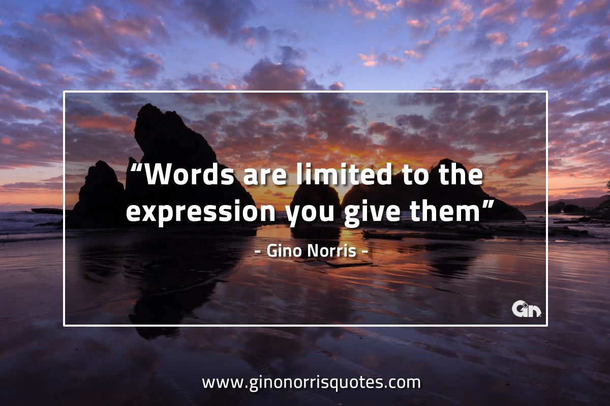 Words are limited to the expression you give them GinoNorrisQuotes