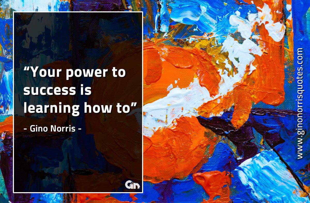 Your power to success is learning GinoNorrisQuotes