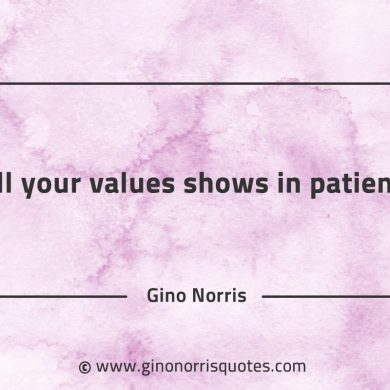All your values shows in patience GinoNorrisQuotes