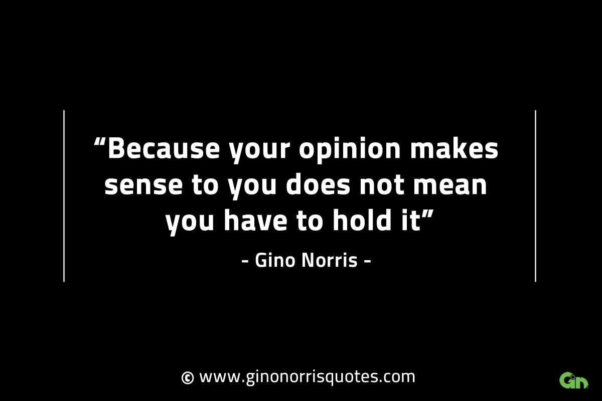 Because your opinion makes sense to you GinoNorrisINTJQuotes