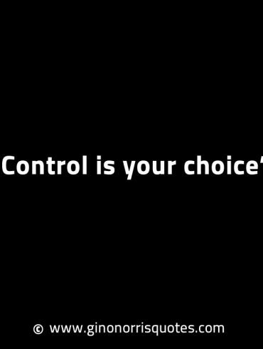 Control is your choice GinoNorrisINTJQuotes
