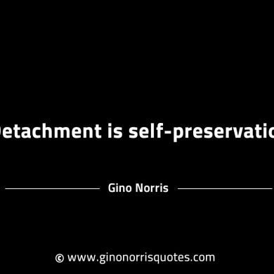 Detachment is self preservation GinoNorrisINTJQuotes