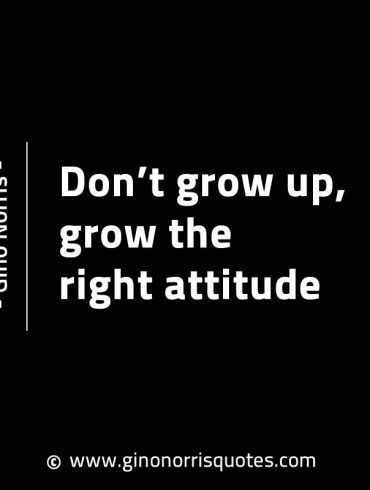Dont grow up grow the right attitude GinoNorrisINTJQuotes