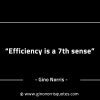 Efficiency is a 7th sense GinoNorrisINTJQuotes