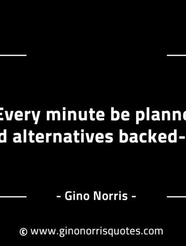 Every minute be planned and alternatives backed up GinoNorrisINTJQuotes