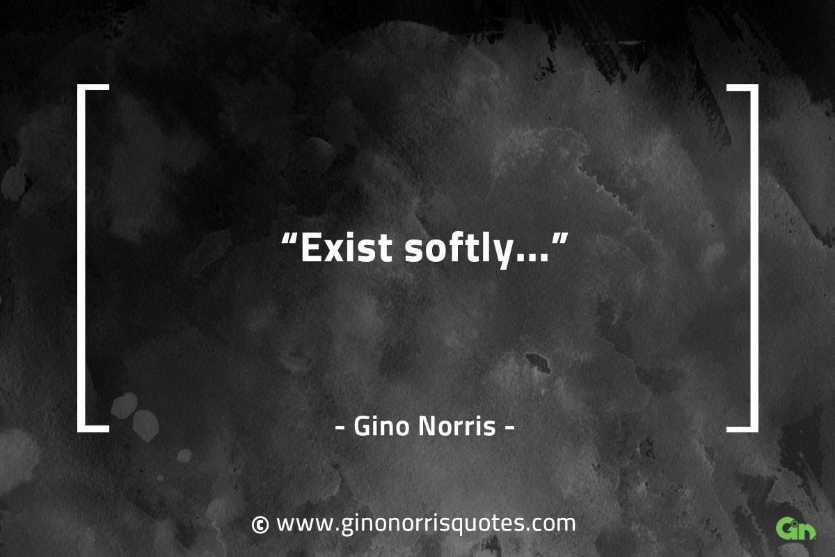 Exist softly GinoNorrisQuotes